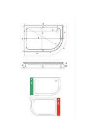 Resim Shower 90x150 Oval Asimetrik Duş Teknesi Panelli 