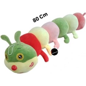 Resim Sevimli Tırtıl Peluş Oyuncak Dev Boy Büyük Boy 80 Cm Hediyelik Uyku Arkadaşı Yeşil 