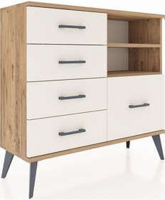 Resim Arges Şifonyer 2 Raflı 5 Çekmeceli 88x30x80 Çam-çam/aytaşı Çam/aytaşı 