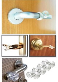 Resim Şeffaf Kapı Kolu Stoperi Kapı Kolu Tamponu 4 Adet Kapı Güvenliği 