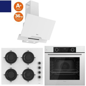 Resim Ferre Silenart QBL62CB + CS206 - FA + D064 -SA Ultra Sessiz Beyaz Ankastre Set 