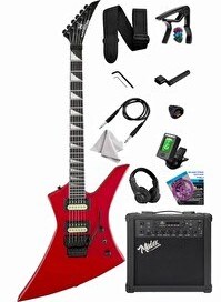Resim Maxword DG-34RD-25AMP Kelly Kasa Floyde Rose 2x Zebra HH Manyetik 25W Amfili Elektro Gitar 