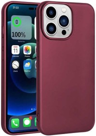 Resim GPACK iPhone 14 Pro Max ile uyumlu Kılıf Renkli Lüx Korumalı Premier Mat Silikon, Mürdüm 