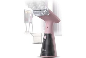 Resim Kiwi Buharlı Kırışık Giderici Dik Ütü Dikey El Ütüsü Perde Kumaş Buharlayıcı Pembe 