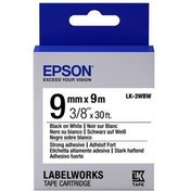 Resim Epson LK-3WBW Güçlü Yapışkanlı Beyaz Üzeri Siyah 9mm 9Metre Etiket 