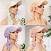 Resim Yeni Çapraz-Sınır Çok Renkli Rahat Moda Beyzbol Kapağı, Müslüman Kadınlar için Kıvrılmış Bir Şapka, Müslüman Kadınlar için Şapka 