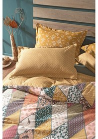 Resim Yataş Bedding Astrid Çift Kişilik Ranforce Nevresim Seti - Hardal 