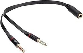 Resim Hytech HY-X78 Siyah 3.5mm to Audio + Mic 0.15m Kulaklık Çevirici 