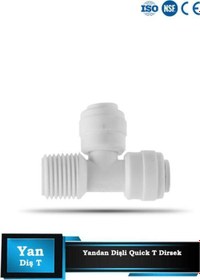 Resim Su Arıtma Cihazlarına Uyumlu Yandan Dişli Quıck T Dirsek 