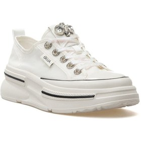 Resim Guja 25y389 Kadın Dili Taşlı Sim Bağ Kalın Taban Sneaker Beyaz 