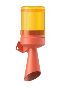 Resim Mesan E14 Sabit Ampul 2 Ses Borulu Elektronik Siren Turuncu 220vac Ms 5825.3.220vac 