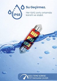 Resim 31mm Sofit Led Ampul, Beyaz, 12v, Canbus Hatasız, Ultra Parlak, Tavan Ve Plaka Aydınlatması, 2'li Set 