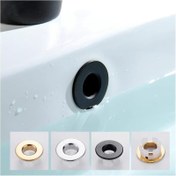 Resim 2 adet Banyo Lavabo Taşması Kapağı, Lavabo Taşma Halkası, Lavabo Drenaj Kapağı Delik İçi Yedek Parça, Banyo ve Mutfak Lavaboları için Lavabo Süsleme Kapakları, Banyo Aksesuarları 