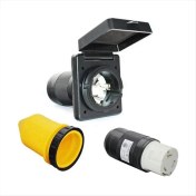 Resim Gemstone Rv 50 Amp 125V/250V Ac Güç Giriş Fişi Kadın Twist Kilitleme Konnektörü Siyah (Yurt Dışından) 