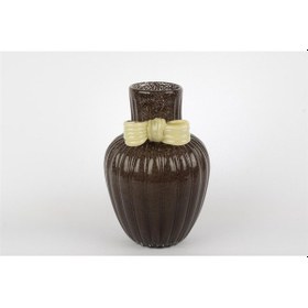 Resim Mikasa Moor Velora Fiyonklu Cam Vazo 18x29cm Kahverengi 