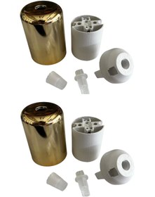 Resim CONANA Duy Lalesi ve E27 Duy (Gold Renk) Plastik (2 ADET) 