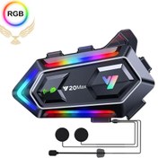 Resim CROW'S TECH 2 Telefon Bağlantılı Su Geçirmez RGB Aydınlatma Motosiklet Kask Intercom Bluetooth 5.3 Intercom 