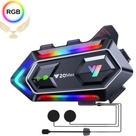 Resim CROW'S TECH 2 Telefon Bağlantılı Su Geçirmez RGB Aydınlatma Motosiklet Kask Intercom Bluetooth 5.3 Intercom 