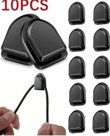 Resim 3b Trend Siyah Çok Amaçlı Kanca 10'lu Şarj Kablosu Askısı Araç İçi Mutfak Banyo Kanca Askı 