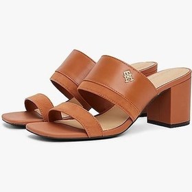 Resim Tommy Hilfiger Kadın Th Topuklu Terlik - Kahverengi Cinnamon Bark 