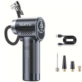 Resim Motion003 1pc Kablosuz El Kompresörü 150psı Led Işık Usb Pil Çift Güç Araba Motosiklet B 