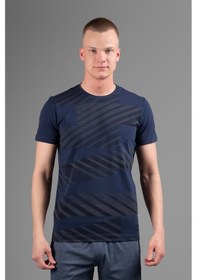 Resim Maraton Regular Erkek Bisiklet Yaka Açık Lacivert T-shirt Lacivert 