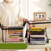 Resim 1 adet Şeffaf Kitap Saklama Çantası, PVC Malzemeden Üretilmiş, Çok Fonksiyonlu Saklama Organizatörü, Kolay Erişim, Katlanabilir ve Taşınabilir Kitap Organizatörü, Toz Geçirmez, Fermuar ve Sap ile. 
