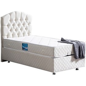 Resim Setaymobilya Baza, Zümrüt Krem Tek Kişilik Baza + Başlık + Orthosoft Yatak 