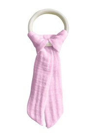 Resim Pamuk Muslin Bebek Diş Kaşıyıcı Yıkanabilir Ahşap Pembe 