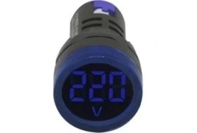 Resim 24V-550V Dijital Voltmetre (Ledli) (22/29.5 Mm) Mavi 