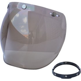 Resim Tenfowee Retro Üç Tokalı Motosiklet Gözlük Camı - Pc Malzeme, Çeşitli Renkler, 225x200mm, Standart Açık Yüz Kaskları İçin Uyumlu Light Brown 