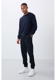 Resim Tommy Life İndigo Yüzeyi Dokulu Standart Fit Erkek Eşofman Alt - 82156 İndigo 