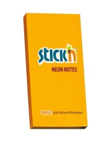 Resim Hopax Stıckn Yapışkanlı Not Kağıdı 12 Koçan 100 Yp 76x51 Fosforlu Turuncu 21160 