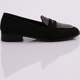 Resim Dgn 3353 Kadin Loafer Ayakkabi Siyah Süet 