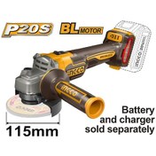 Resim Ingco ING-CAGLI21154 Li-ion Akülü Avuç Taşlama Batarya ve Şarj Aleti Hariç 