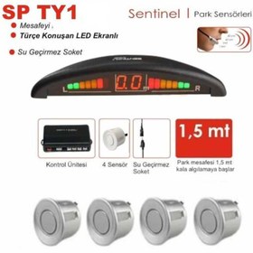 Resim Sentinel Oto Park Sensörü Led Ekranlı Türkçe Ses Ikazlı Gri Renk 22 Mm 