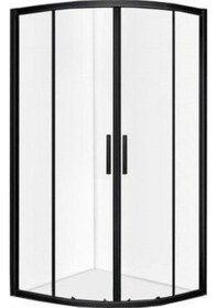 Resim Nokta Duşakabin Teknesiz Oval Cam Duşakabin Siyah Profilli Sp103 Şeffaf 