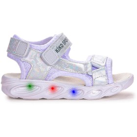 Resim Kiko Kids 133 Hologram Işıklı Günlük Kız Çocuk Cırtlı Sandalet Ayakkabı 