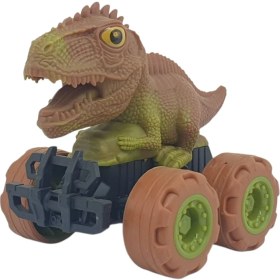 Resim Sürtmeli Dinazor Arabalar cm - H-20 - Stegosaurus -Kahverengi 