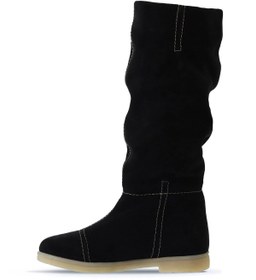 Resim Bueno Shoes Siyah Süet Kadın Düz Çizme 01wt3314 