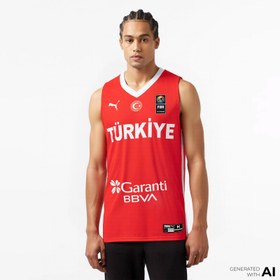 Resim Puma Türkiye Erkek Kırmızı Basketbol Milli Takım Forma 