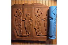 Resim Feyza Design 17 cm Yunan Seramik Doku Rulosu, Polymer Kil Desenli Oklava 