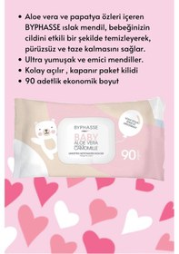 Resim Byphasse Bebekler İçin Islak Temizleme Mendili Hassas Cilt 90 Adet 