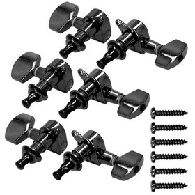 Resim 3 Sol 3 Sağ Gitar Akort Burguları Akort Burguları Mekanizması Vidalı Elektrikli Enstrüman Siyah 