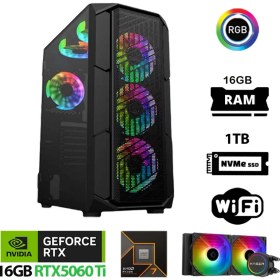 Resim Xaser Thunder X760 I9 14900KF 16GB Ddr5 Ram 1tb M.2 Nvme SSD 16GB RTX5060 Ti Sıvı Soğutmalı Oyuncu Bilgisayarı 