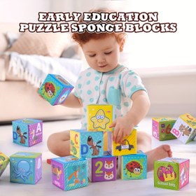 Resim Yumuşak Yığma Bloklar - Hayvan ve Harfli Eğitici Duyusal, Çok Renkli Kognitif Gelişim Blokları ile Erken Çocuklukta İnce Motor Beceriler, Yaratıcılık ve Hayal Gücü için Şekilli Yapı Taşları 