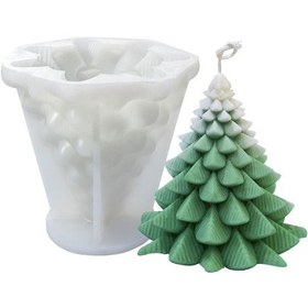 Resim Silikon Kalıp Dekoratif Yılbaşı Noel Ağacı Noel Dekorasyon Mum Kalıbı 11.7x11 Cm Çok Renkli 