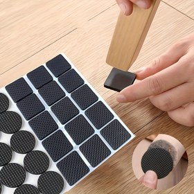 Resim 45/90/180 adet Siyah Kaymaz Ayak Pedleri, Kare Siyah PVC Yapışkan Kabarcık, Sünger Bant, Mobilya Masa Sandalye Kaymaz Pedleri 
