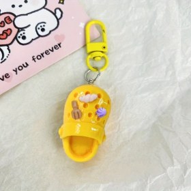 Resim Fochsia Sarışın Renkli Sevimli Araba Plaj Ayakkabısı Anahtarlık Çantası Süsü Hediyesi 