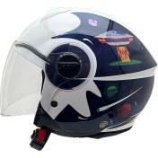 Resim Cgm Mini Space Çocuk Kask Lacivert Beyaz 